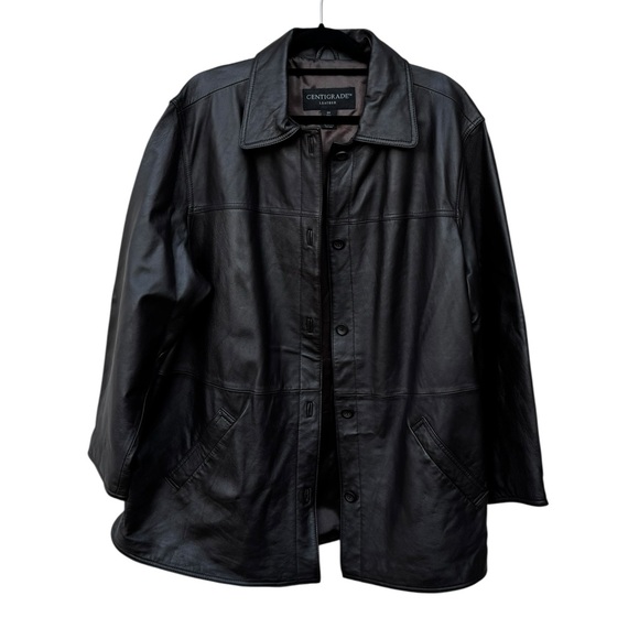 Centrigrade Jackets & Blazers - Leather Brown Button-Front Coat size 2X
